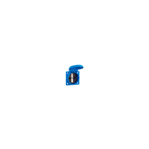 Schuko socket, square, blue